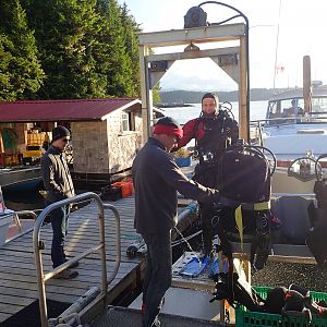 Doug returns from the "night" dive