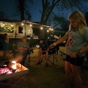 Vivie roasts peeps for S'mores