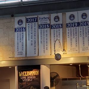 Sunday Brunch at the Bier Gardens - the MASSRUGSTEMMEN banners that sparked quite the education from Volans