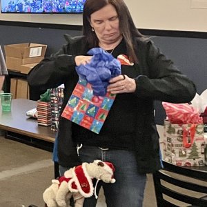 Vanessa and Wet checking out what they got.