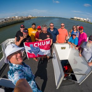 Group photo of the CHUMmers shortly before docking in Freeport