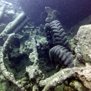 Overturned tank on the Thistlegorm