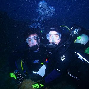 Kynut and Pink Diver at line on Snapper Ledge