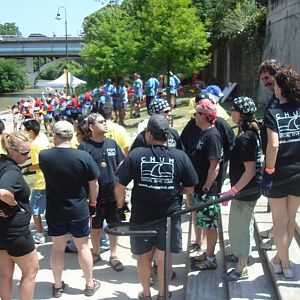 Waiting anxiously to race