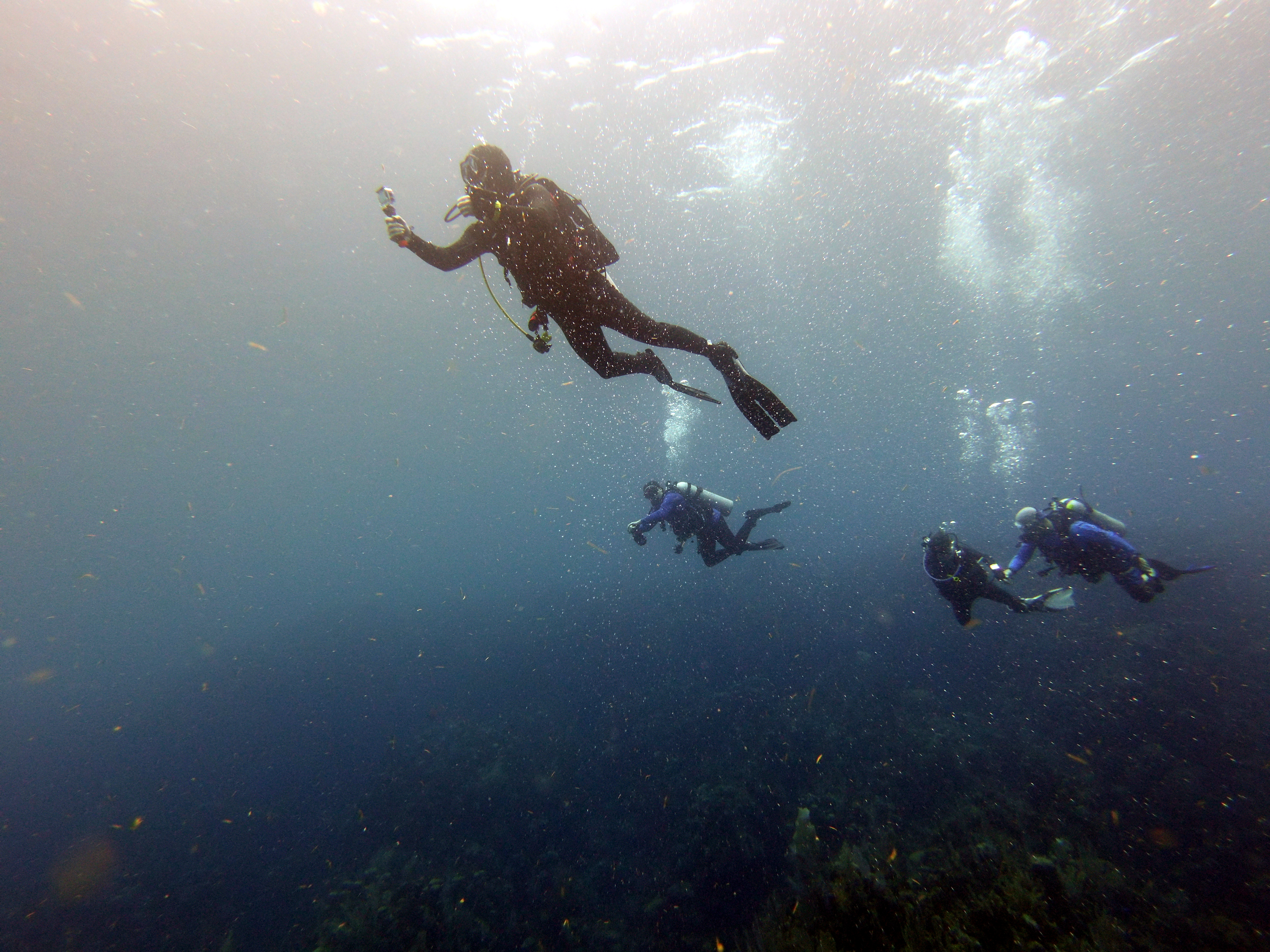 AdamBOM does his safety stop after Pillar Coral