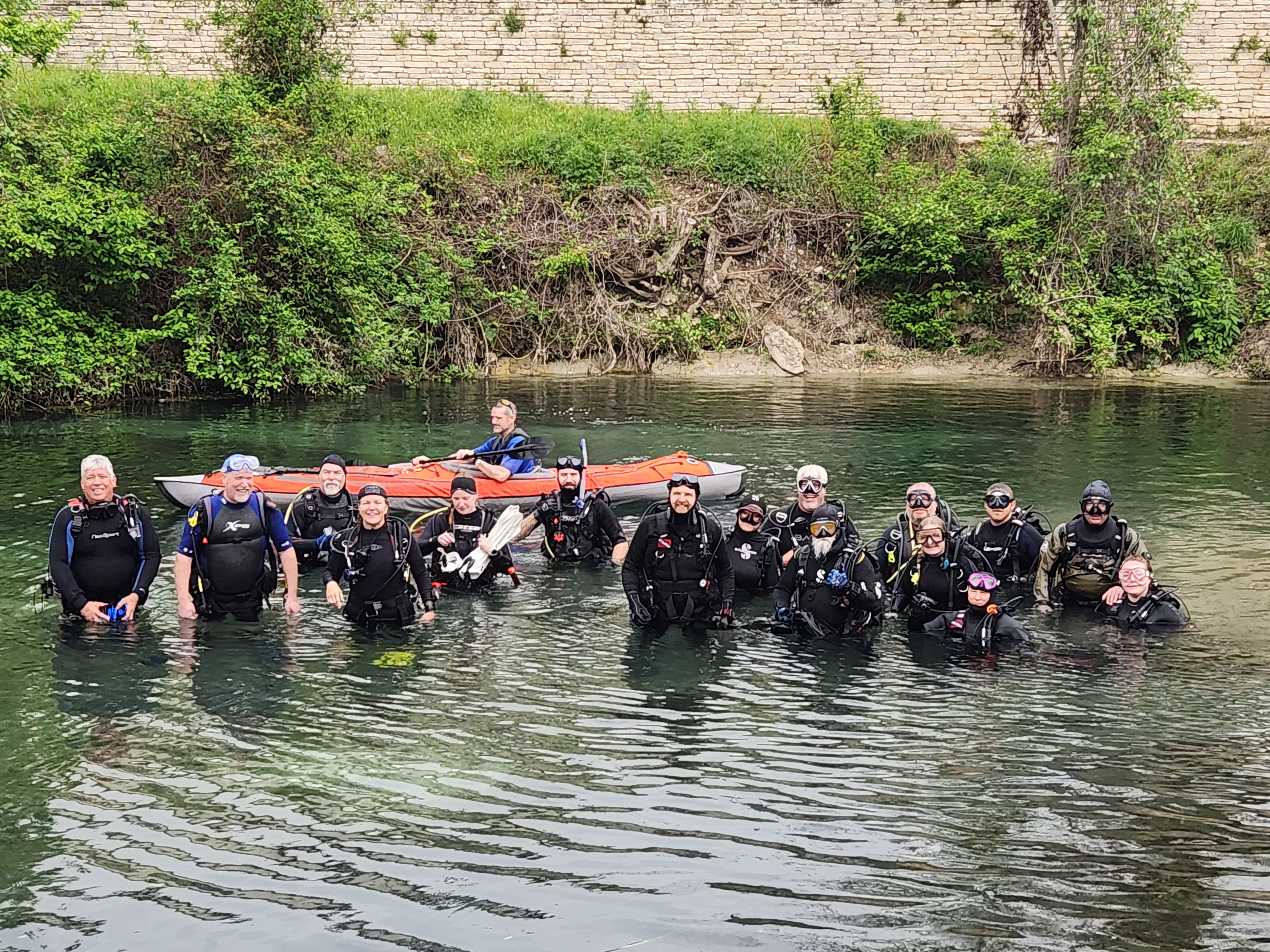 Everyone is finally in the water!