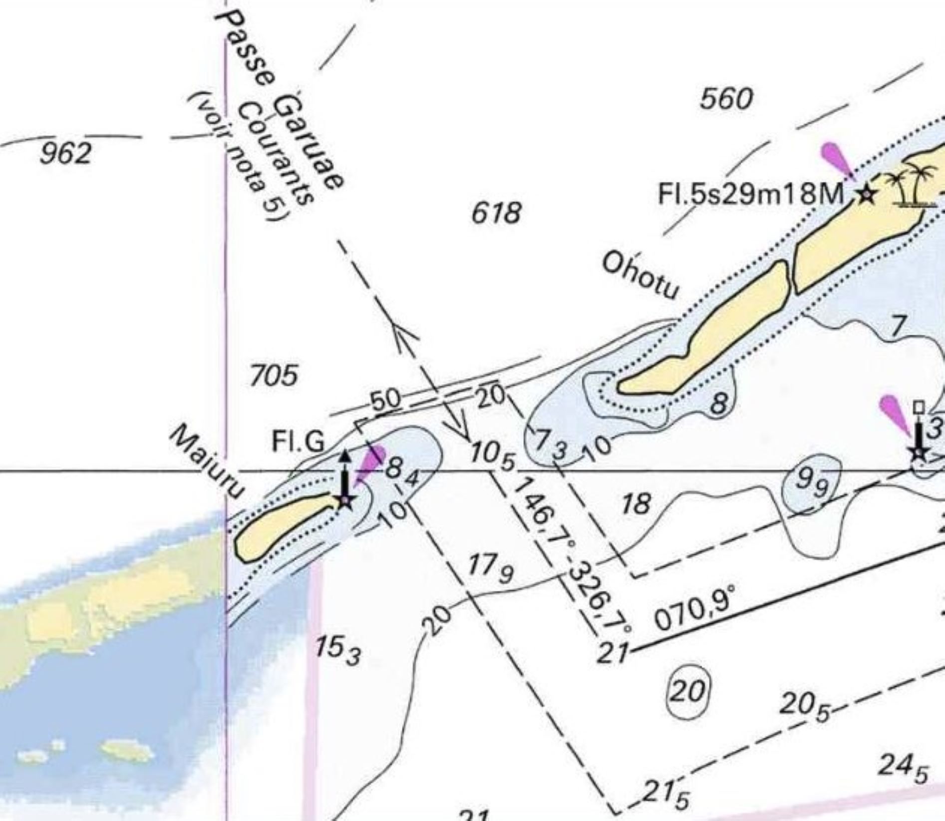 Fakarava - Garuae (North) Pass Bathymetric Map