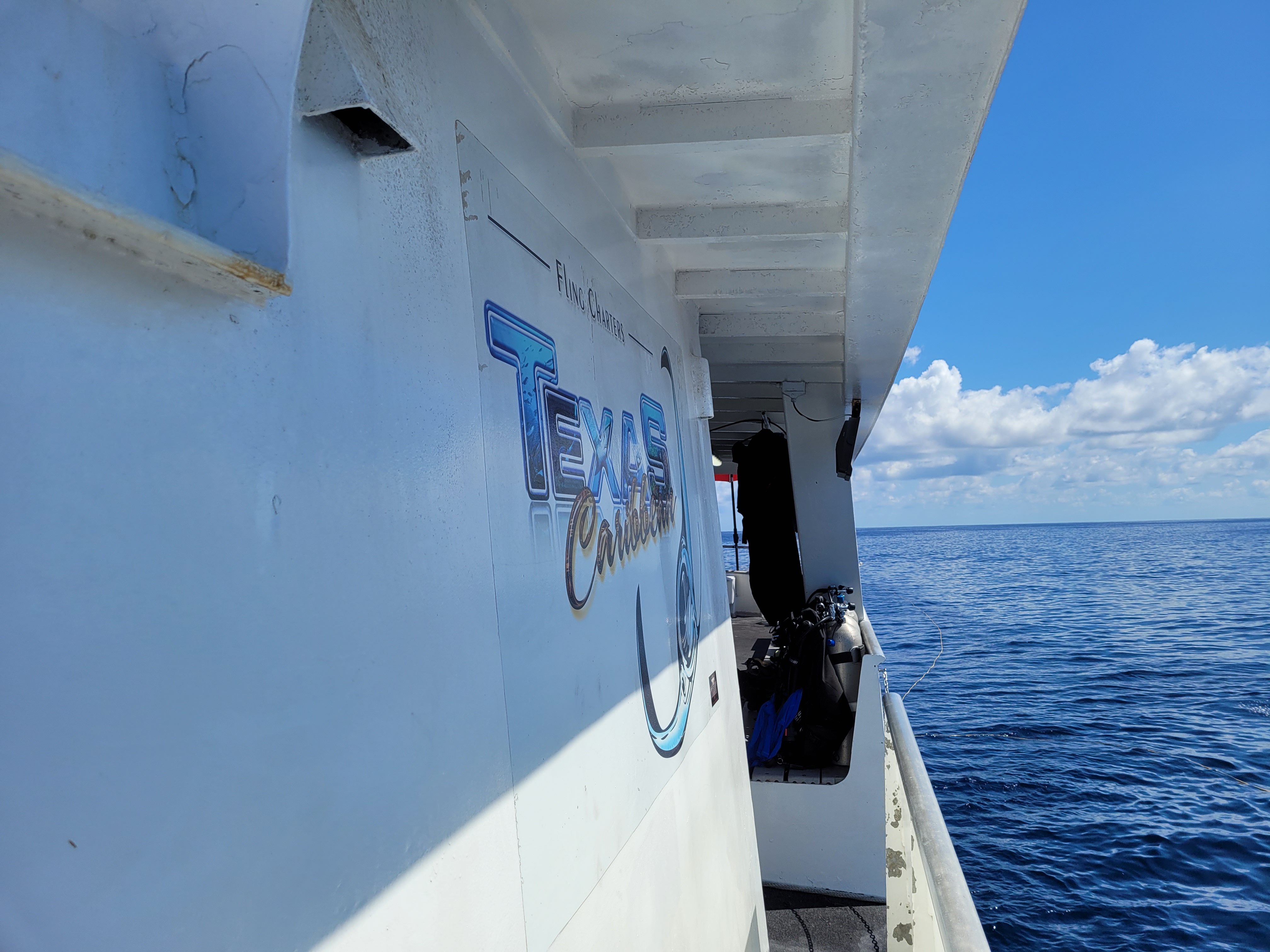 Fling with Texas Caribbean mural on starboard side