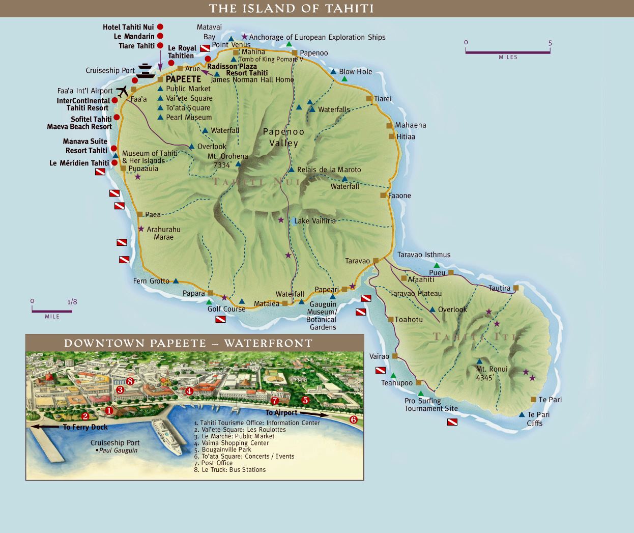 French Polynesia - Tahiti Map