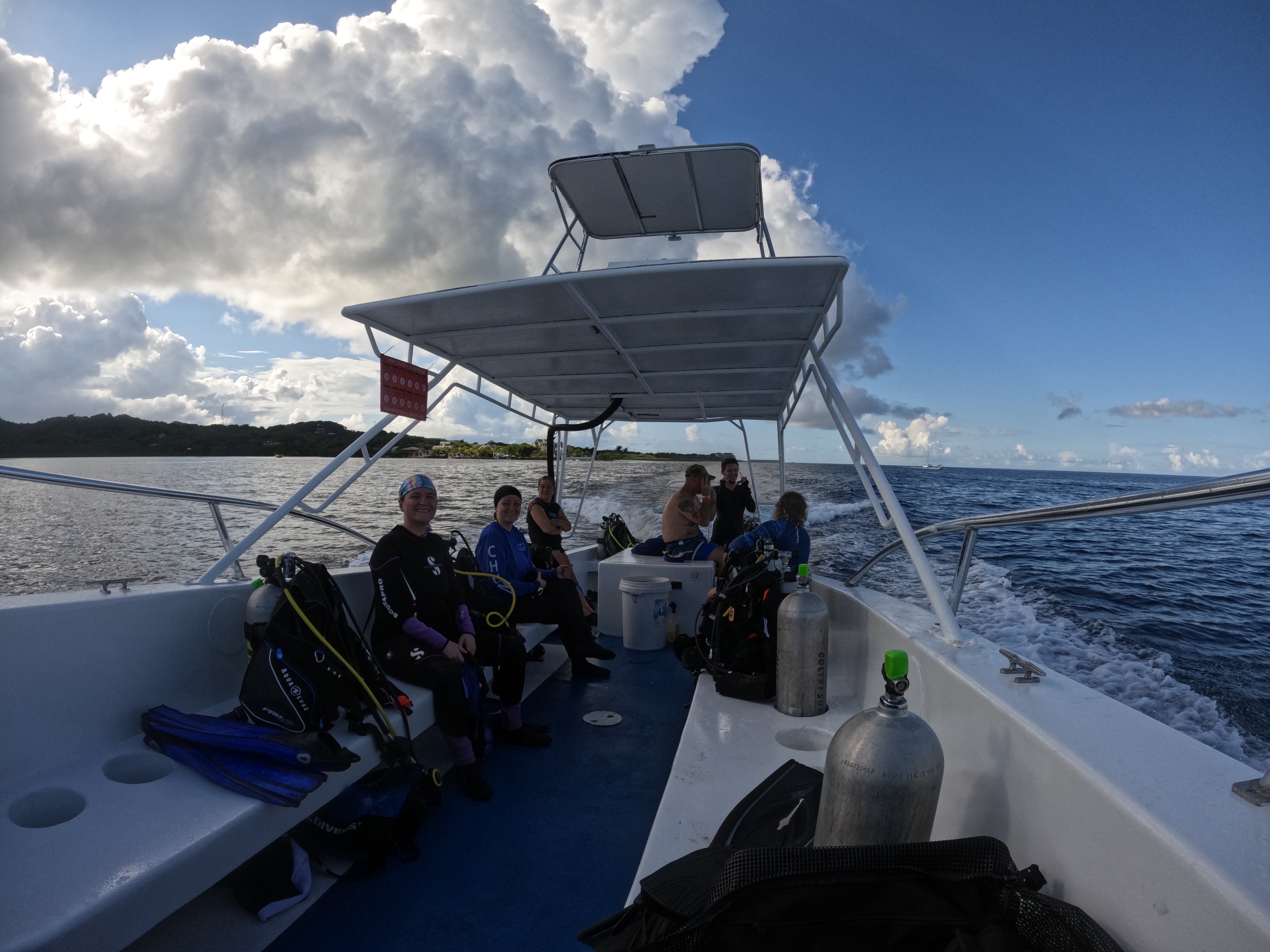 Heading out to the dive site