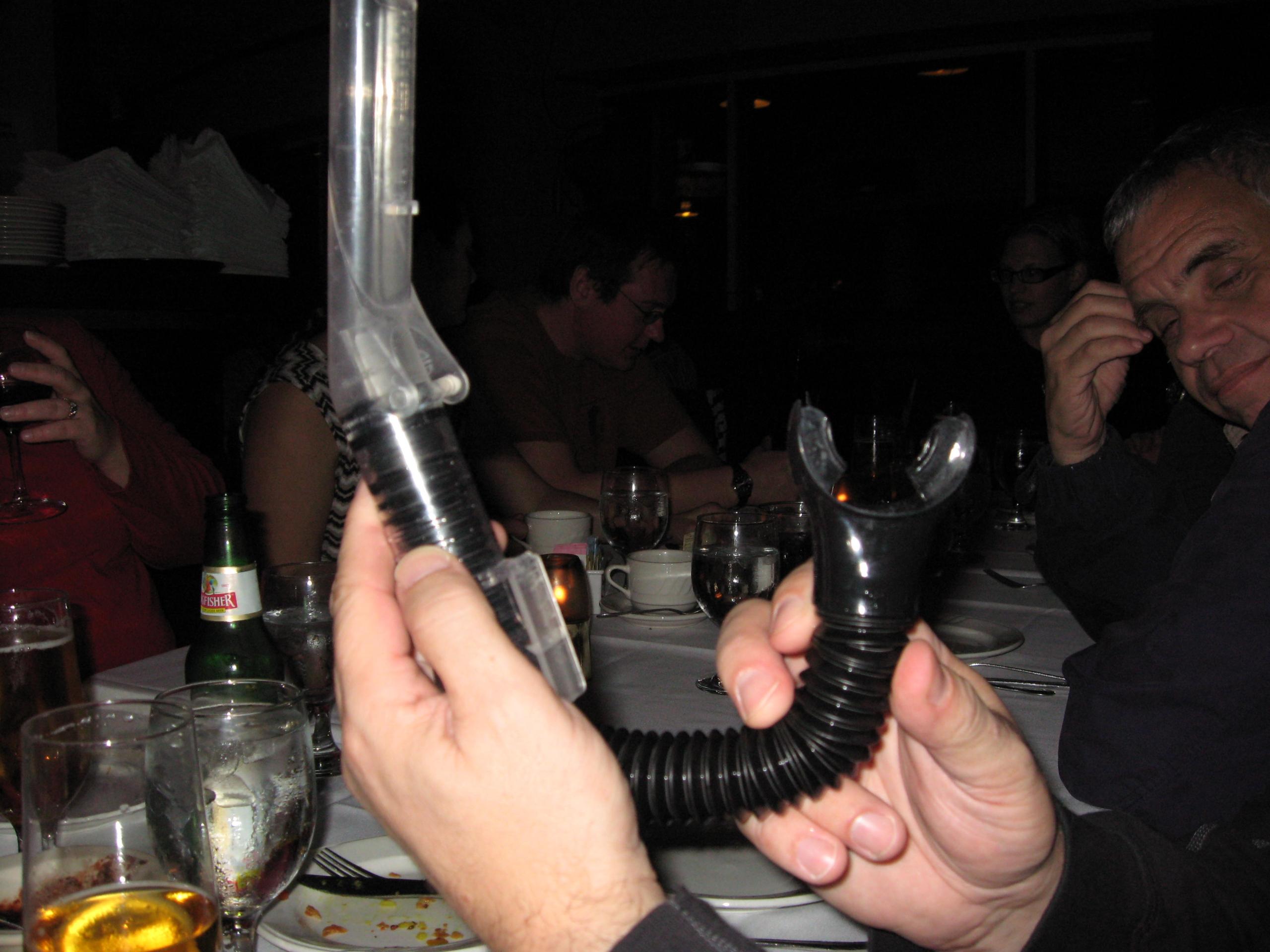 non-essential dive gear becomes essential drinking apparatus