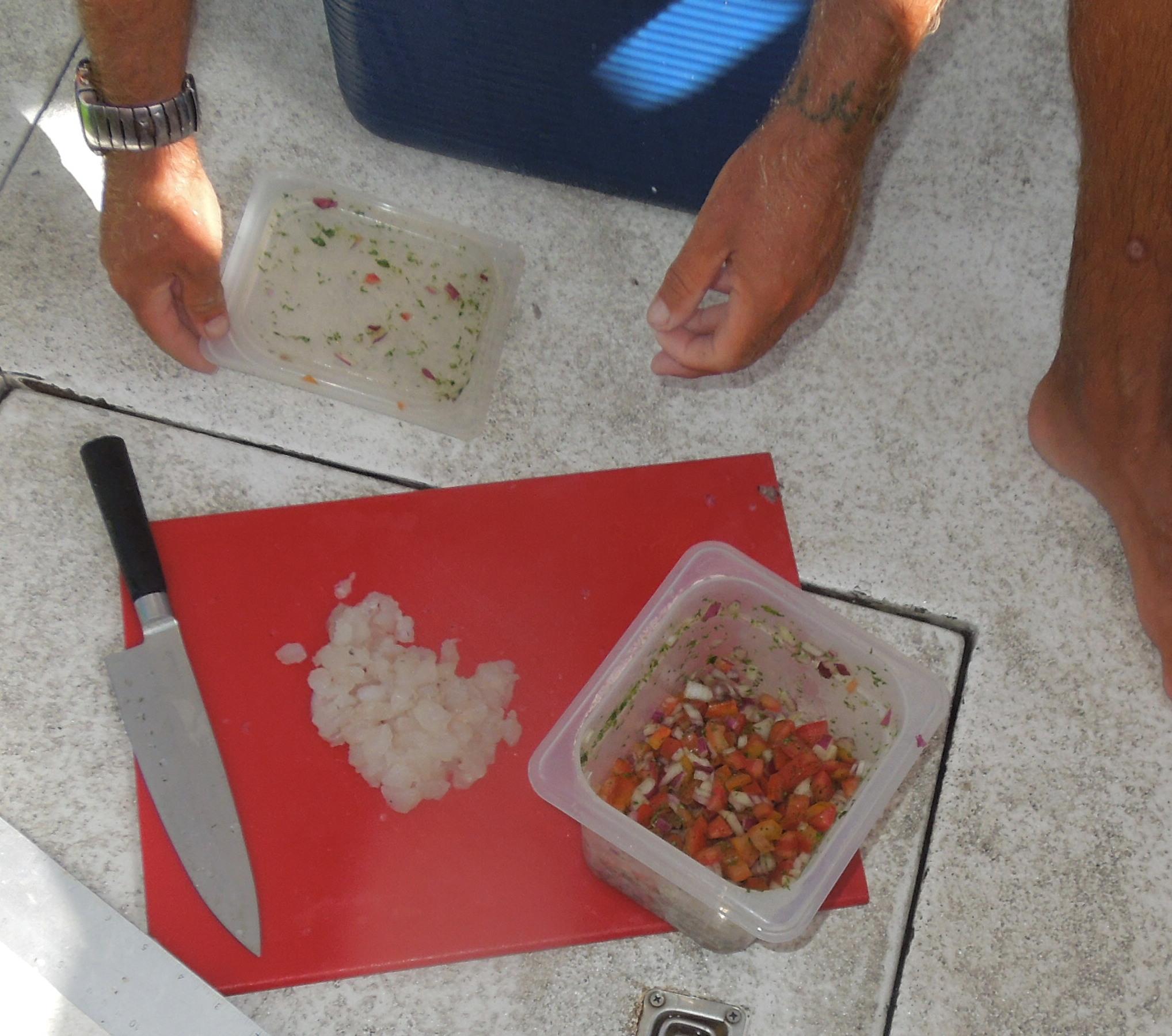 on the boat food prep