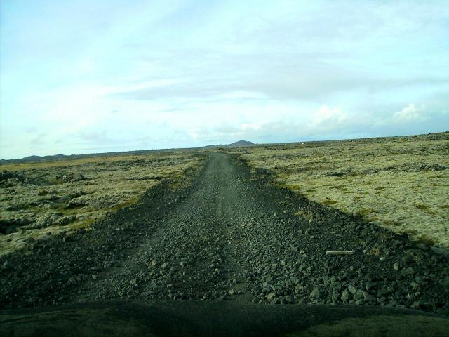 road to Bjarnaga over lava field
