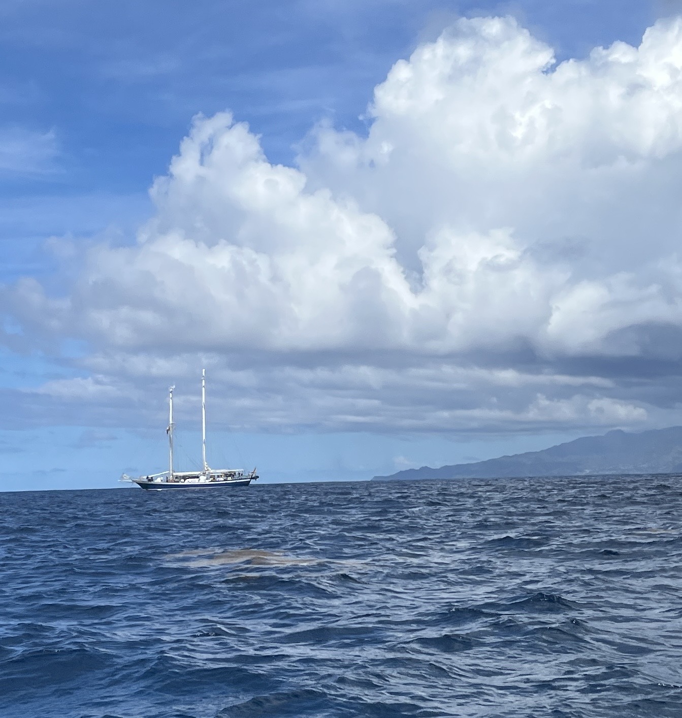 Sailing away.  St Vincent in the background