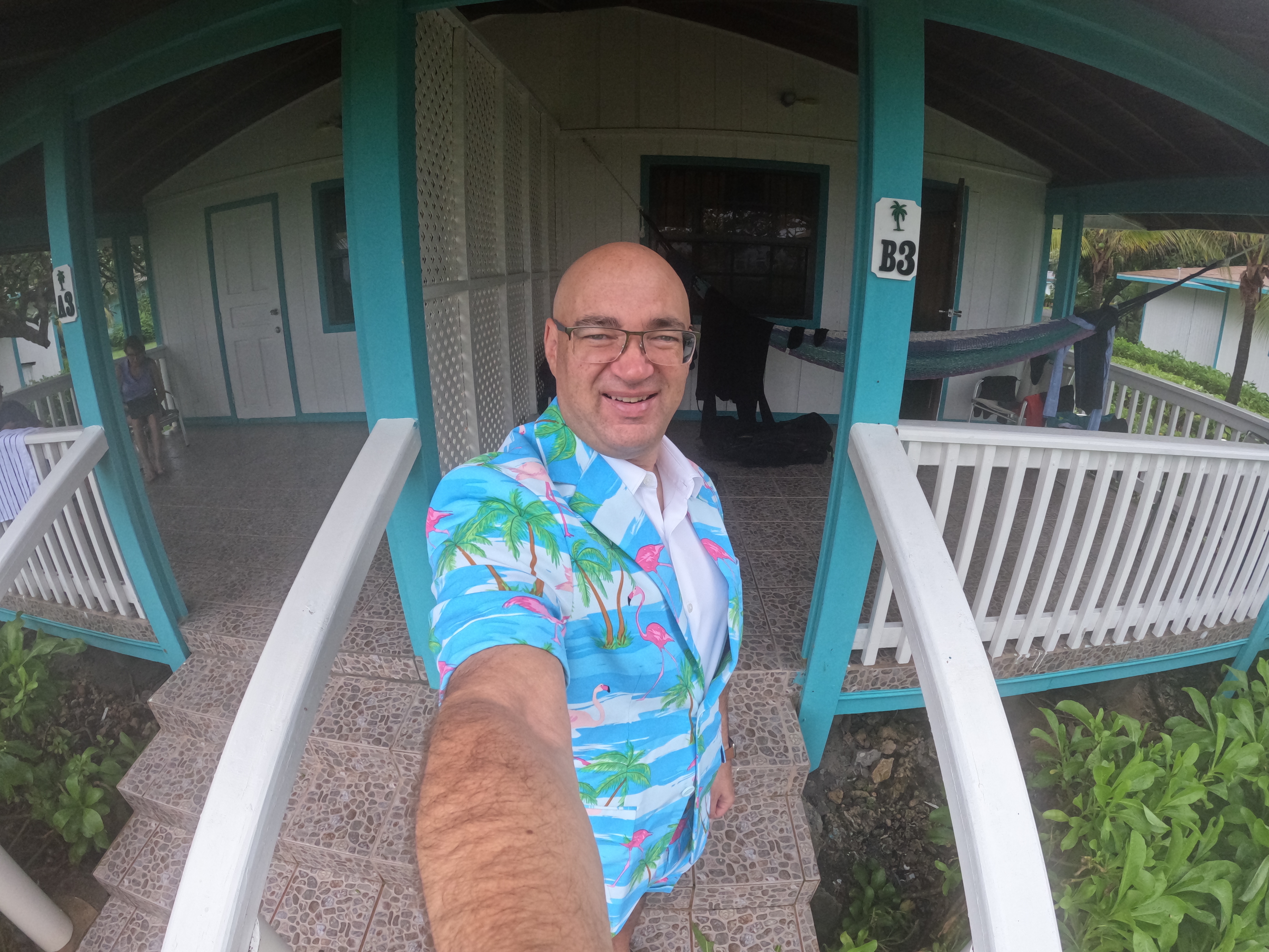 Selfie outside of our accommodations