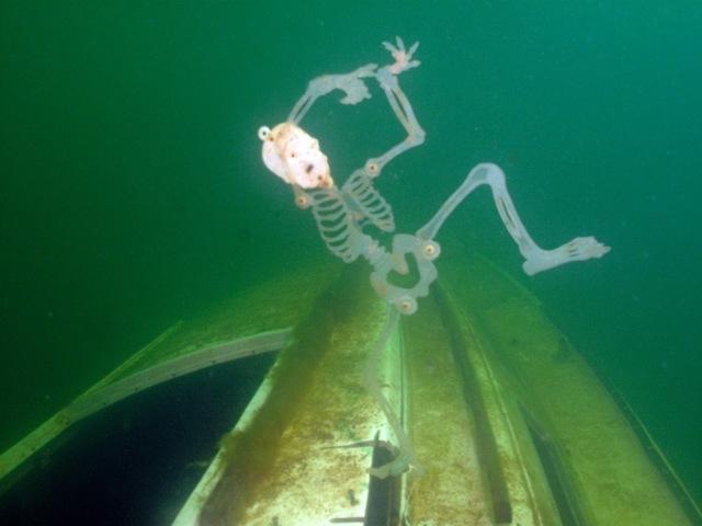 Skeleton on SailBoat