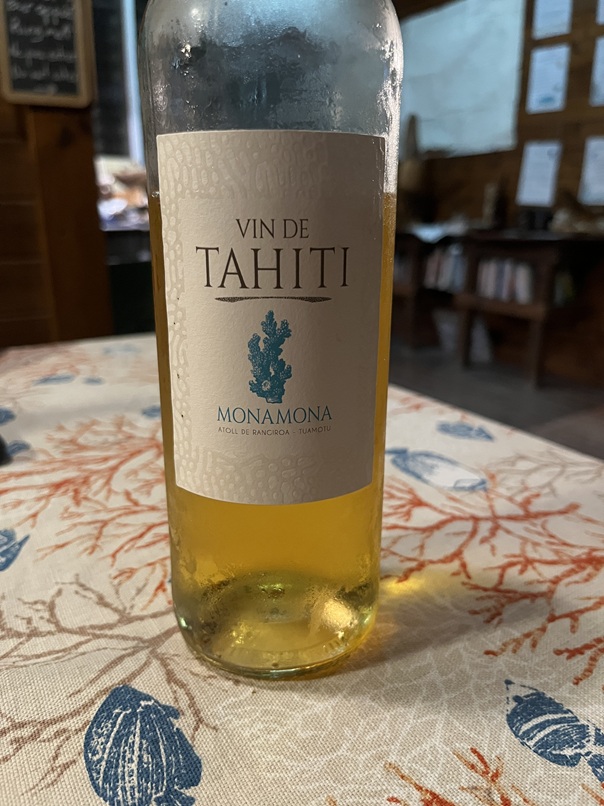 Tahiti wine at Le Bounty