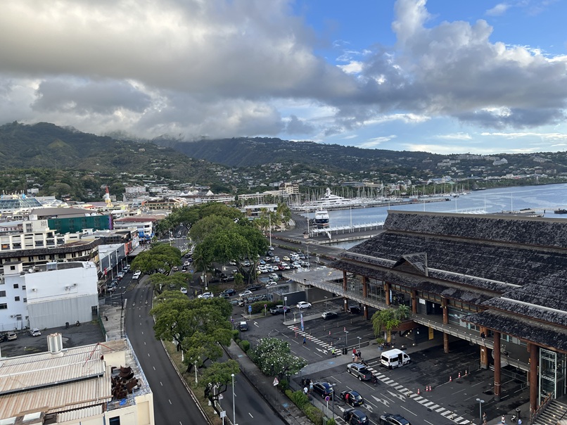 View from Kontiki rooftop bar in Papeette